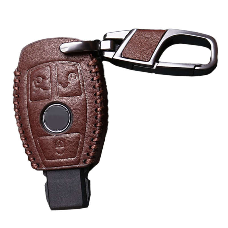 Leather Smart Key Fob Case Cover Fit For Mercedes Benz A C E S GLA GLC GLE Class