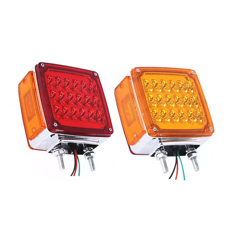 1pair 39LED Dual Face Stud Mount Pedestal Fender Turn Signal Marker Light Lamp