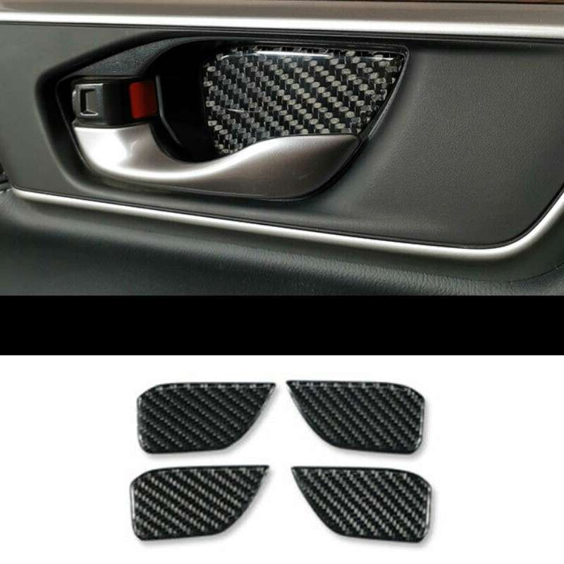 4Pcs Carbon Fiber Inner Door Bowl Cover Fit For Honda CR-V CRV 2017-2021 New