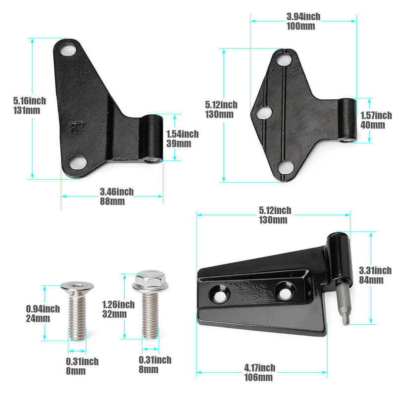 16Pcs Body Door Hinge Set Powder Coat Replacement For 2007-2018 Jeep Wrangler JK