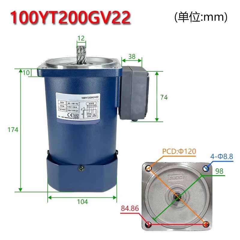 1PC New For JSCC 90YT90GV22 100YT200GV22 90YT120GV11 Speed Regulating Motor 220V