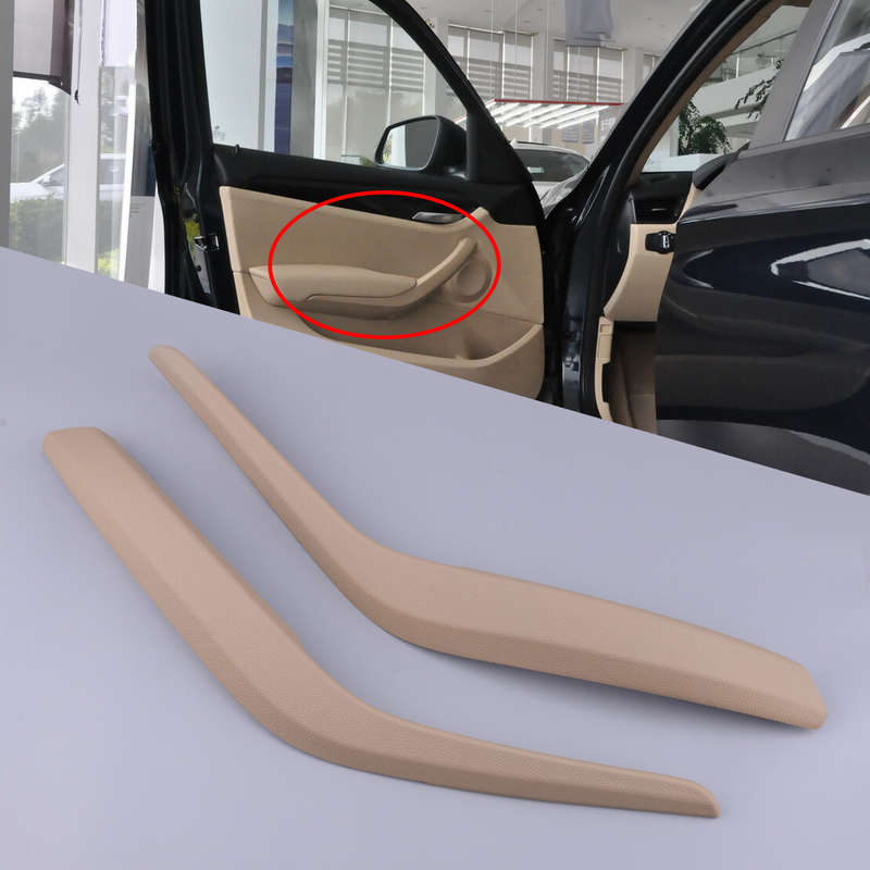 Beige Car Inner 1Pair Door Handle Trim Cover Fit For BMW X1 E84 2010-2016