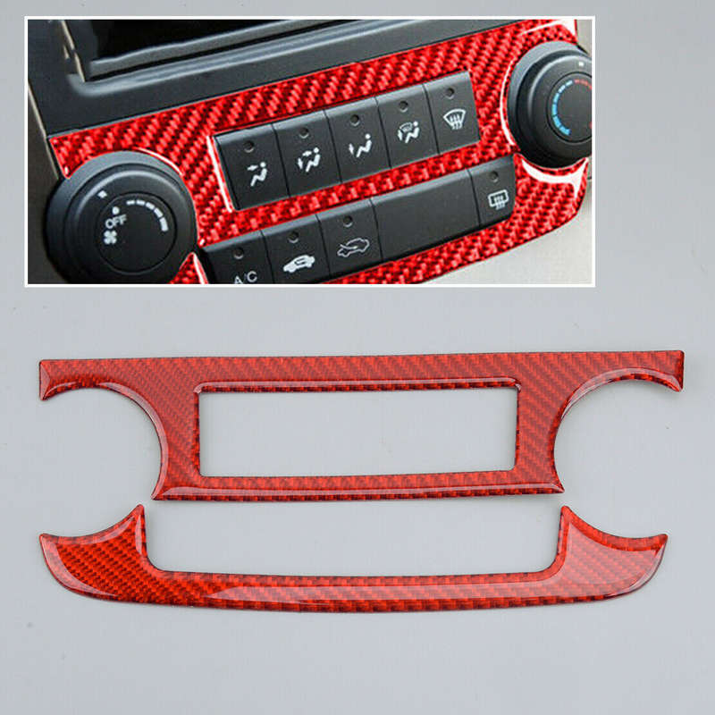Carbon Fiber Red A/C Switch Panel Trim Cover Fit for Honda CR-V CRV 2007-2011