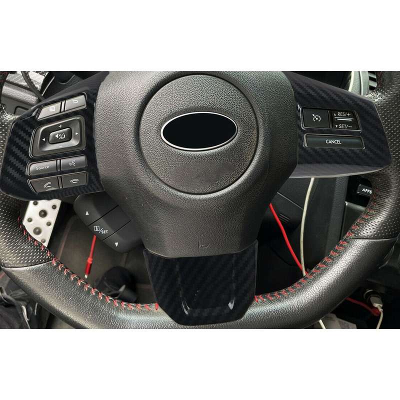 ABS Carbon Fiber Steering Wheel Button Trim Fit For Subaru WRX/WRX STI 2016-2021