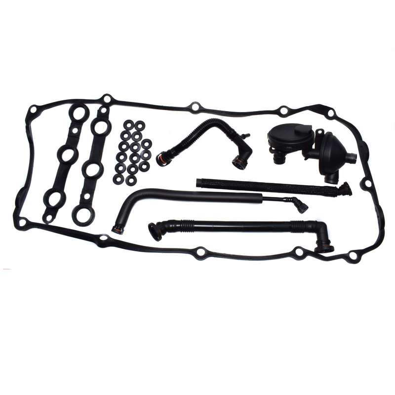 PCV Crankcase Vent Valve Breather Hose & Valve Cover Gasket Kit For BMW E46 325i