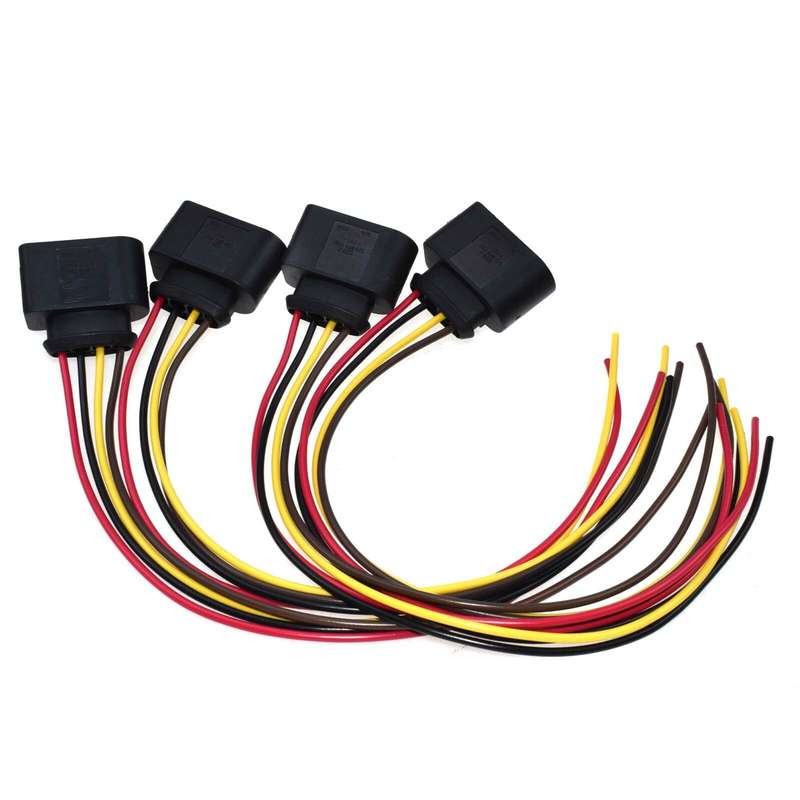 Ignition Coil Connector Repair Kit 4 x Harness Plug Wiring For Jetta Passat Audi
