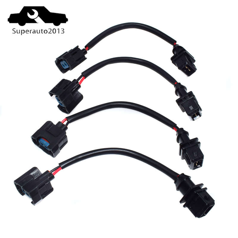 4X OBD1 To OBD2 Fuel Injector Harness Wire Adapter Plug For Honda Civic Integra