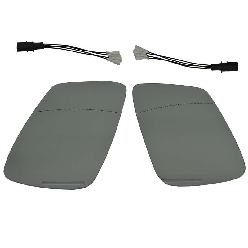 2X Mirror Glass Left Right Heated W/Wire 4Pins For BMW 5 6 7 E60 F10 F18 GT F07