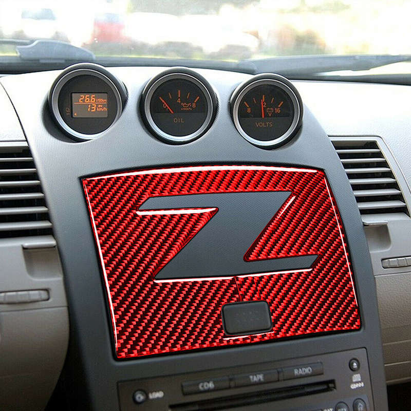 Carbon Fiber Console Navigation GPS Panel Trim Frame Fit for Nissan 350Z 03-09