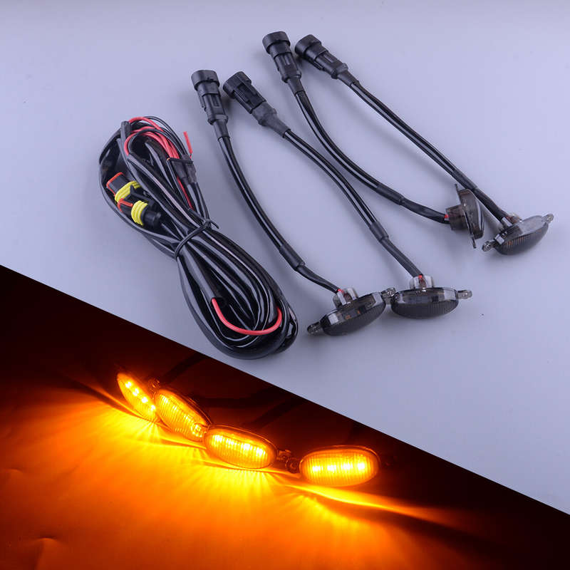 4x Front Grille LED Light Grill Lamp Fit For Jeep Cherokee 14-2018