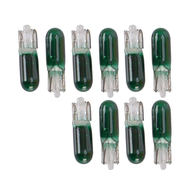 Car 10x W2W T5 Green Dashboard Light Panel Gauge Halogen Lamp Bulb Universal