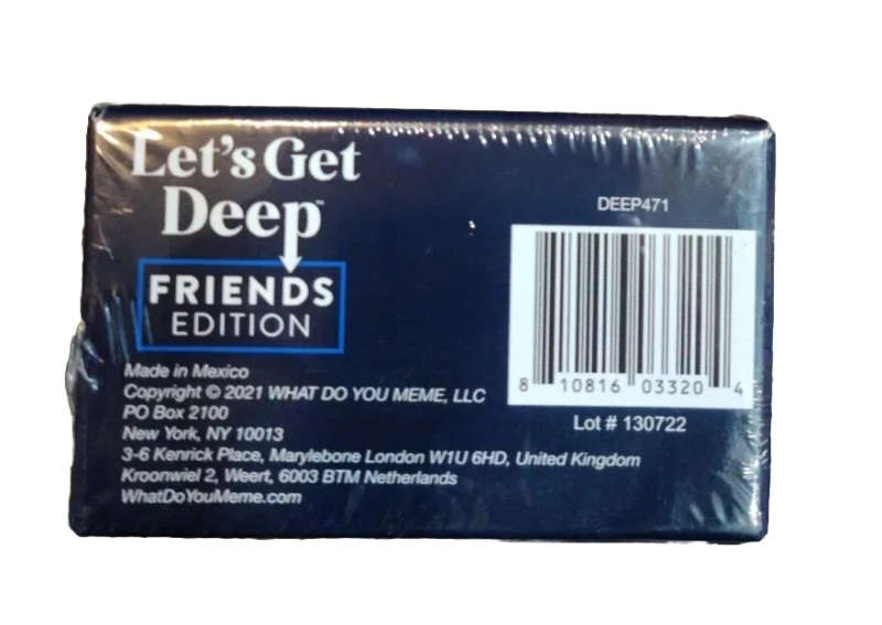 Let's Get Deep Friends Edition What Do You Meme? 400 Party Questions Cards 17+