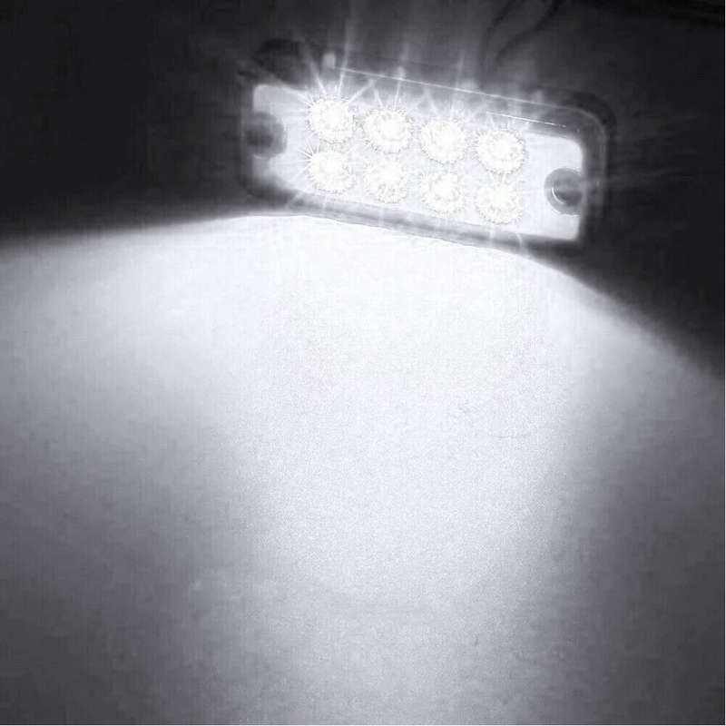 2 pcs 12V LED White Side Marker Lights Indicator Trailer for Truck Lorry Van Bus