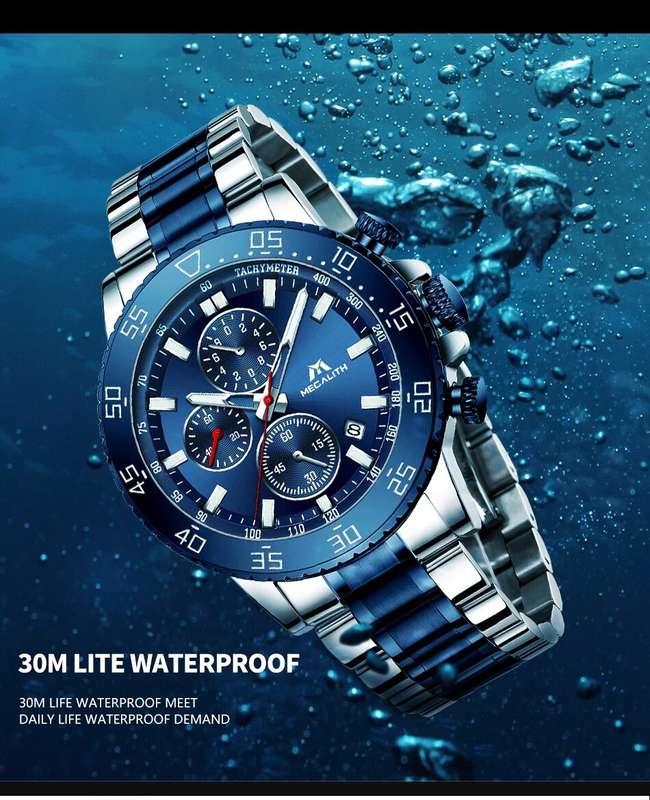 Image 8 - Men watch s luxury MEGALITH watches Relogio Masculino Waterproof chronograph s