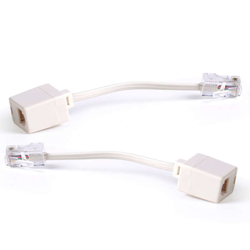 2 pcs Telephone RJ11 6P4C Female To Ethernet RJ45 8P8C Male Adapter Converter