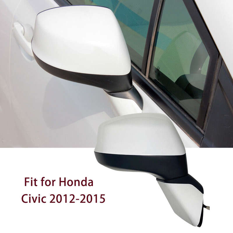 Right Car Side Mirror Fit For Honda Civic 2012-2015 3 Wire White Power Glass New
