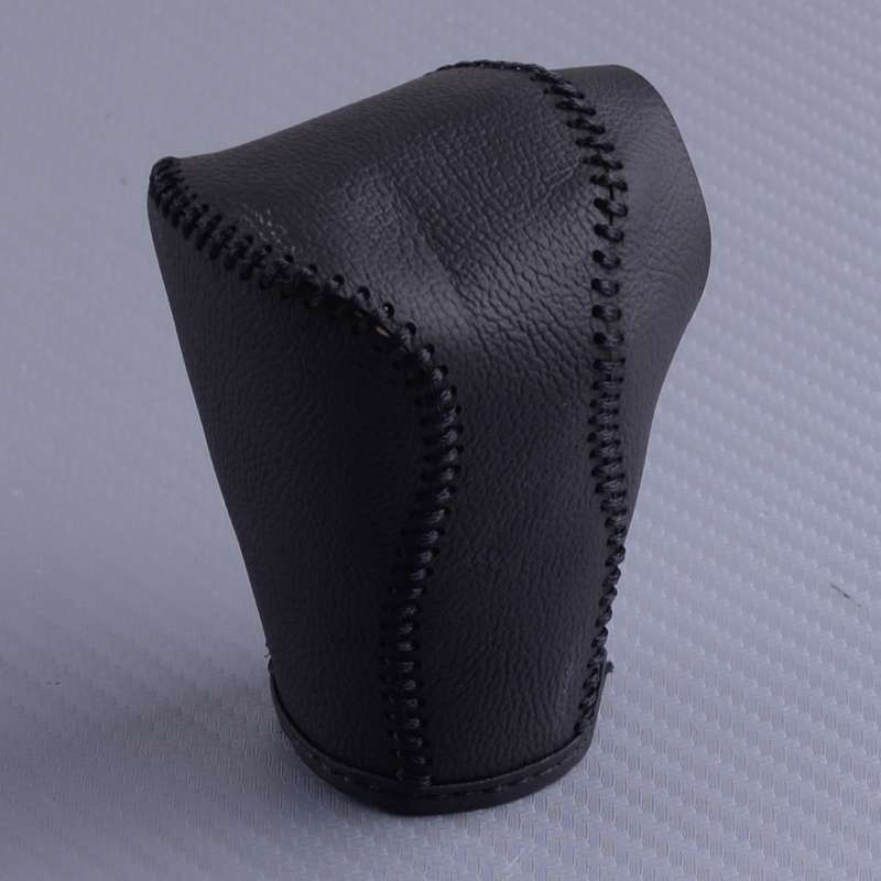 Car Black PU Leather Gear Shift Lever Knob Cover Trim Fit for Honda CRV 15 2016