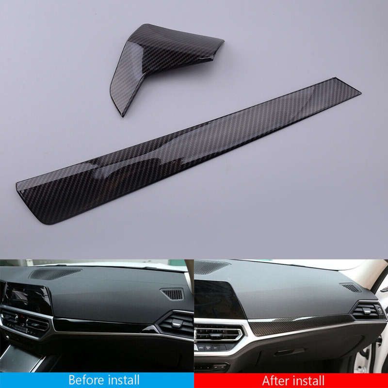 2 x Carbon Fiber Color Dashboard Protection Panel Fit for BMW G20 G21 2019-2020