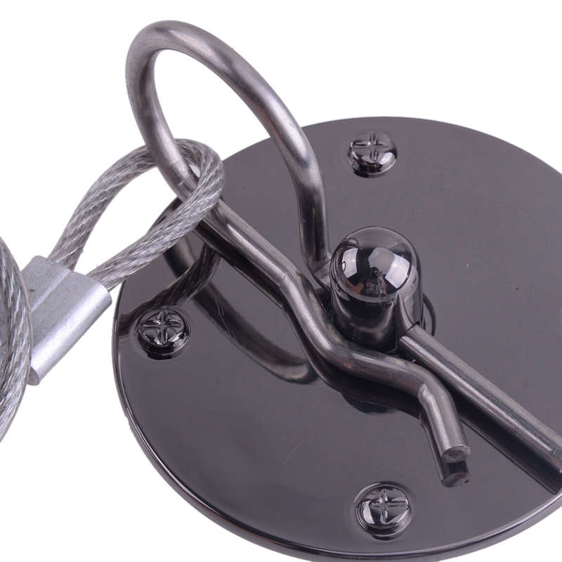 Universal Aluminum Black Hardware Racing Hood Pin Plate Lock Steel Ropes Kit