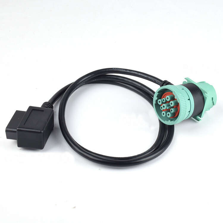 J1939 9 Pins to OBD2 Female Male 16 Pin Connector Adapter Truck Diagnostic Cable