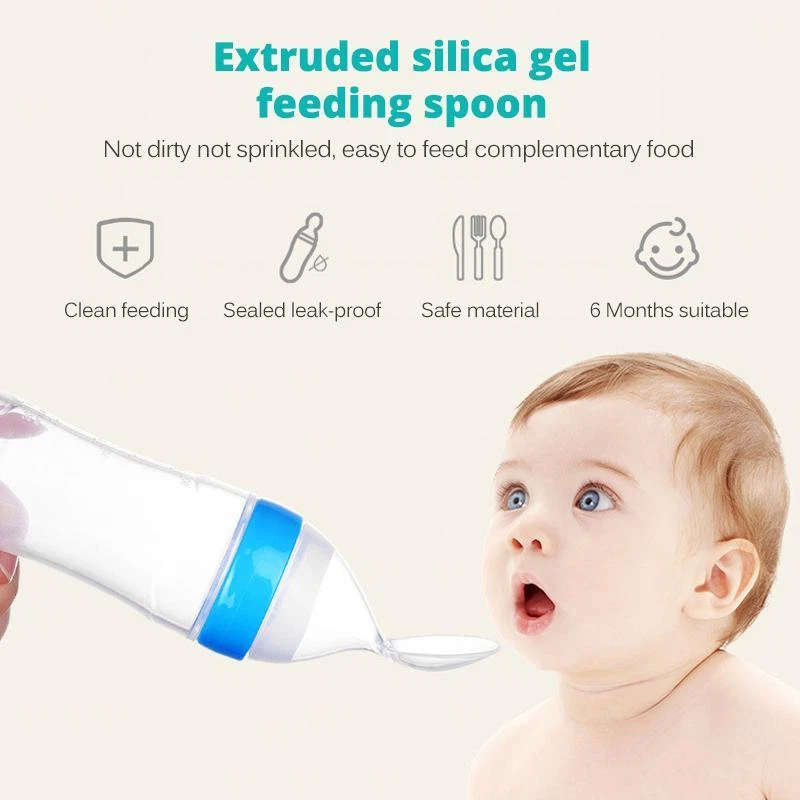 Baby Silicone Squeeze Feeding Bottle
