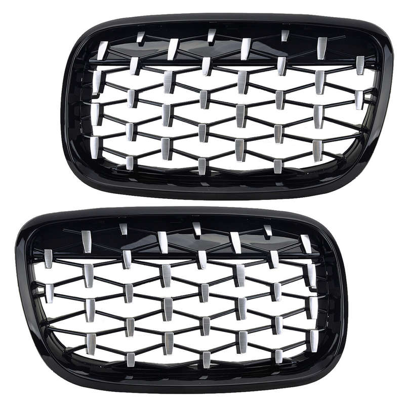 1Pair Car Front Kidney Grille Diamond Grill Fit for BMW X5 E70 X6 E71