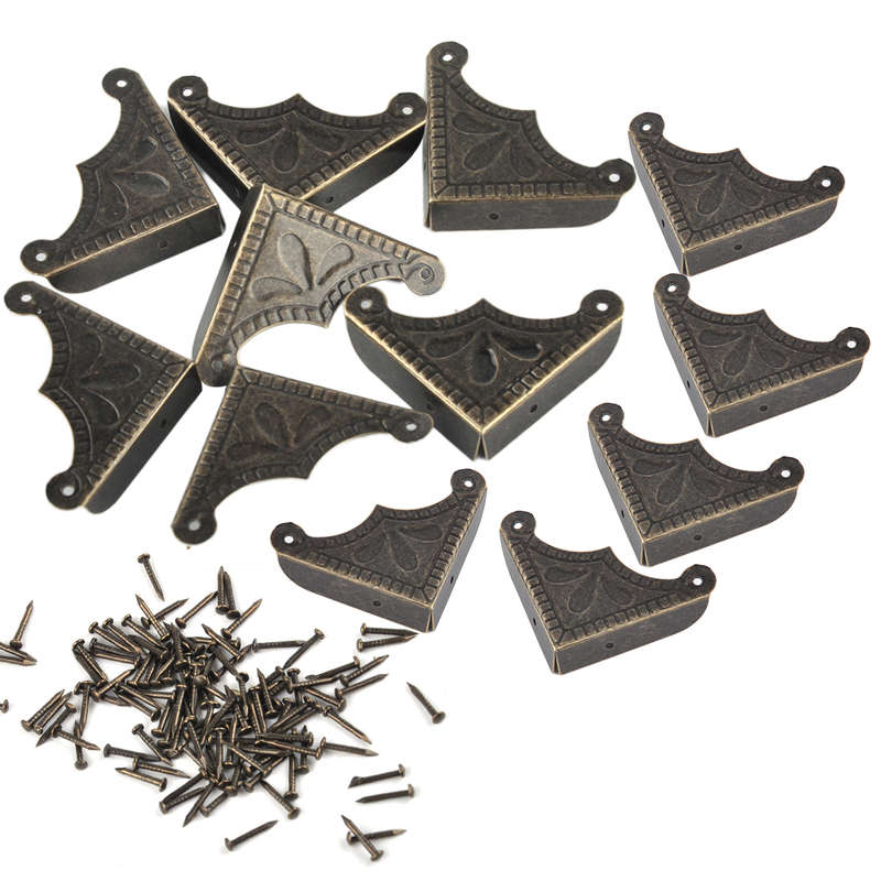 12pcs Antique Furniture Edge Corner Protector Guard Gift Box Desk Wooden Case