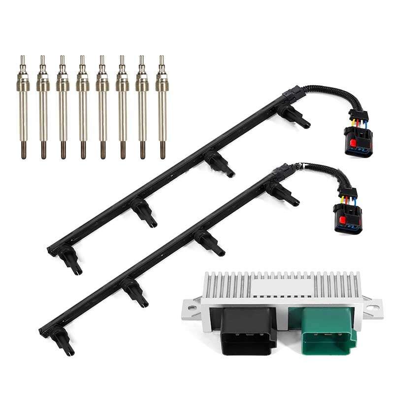 8x Glow Plugs & Plug Harnesses & ControlleFIt For Ford 6.0L Powerstroke Diesel