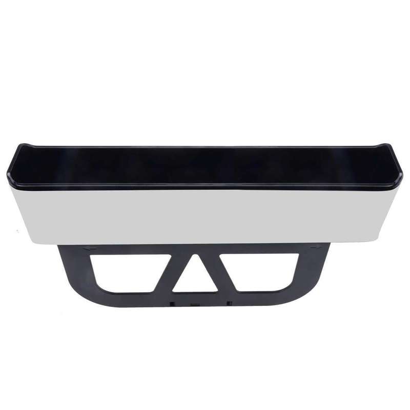 Car White Seat Gap Filler Storage Box Phone Holder Organizer