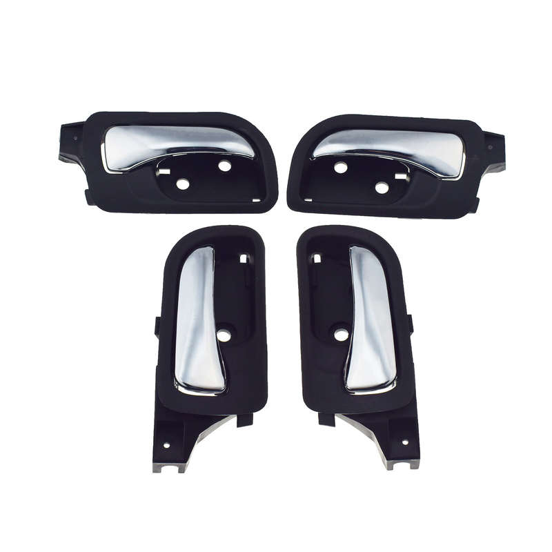 4PCS Interior Door Handle Front Rear Left Right w/Chrome For 03-07 Honda Accord