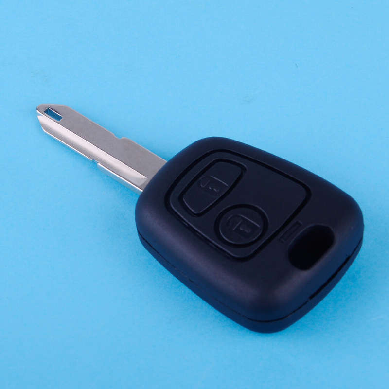 2 Button Remote Key Case Shell Fob with Groove Blade Fit for PEUGEOT 405 106 206