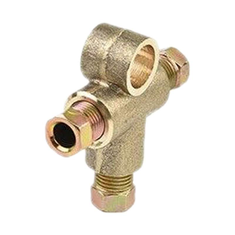T-Shap 3 Way 10mm Brake Line Pipe Hose Unions Fitting Adapter With 3 Nuts 3/16