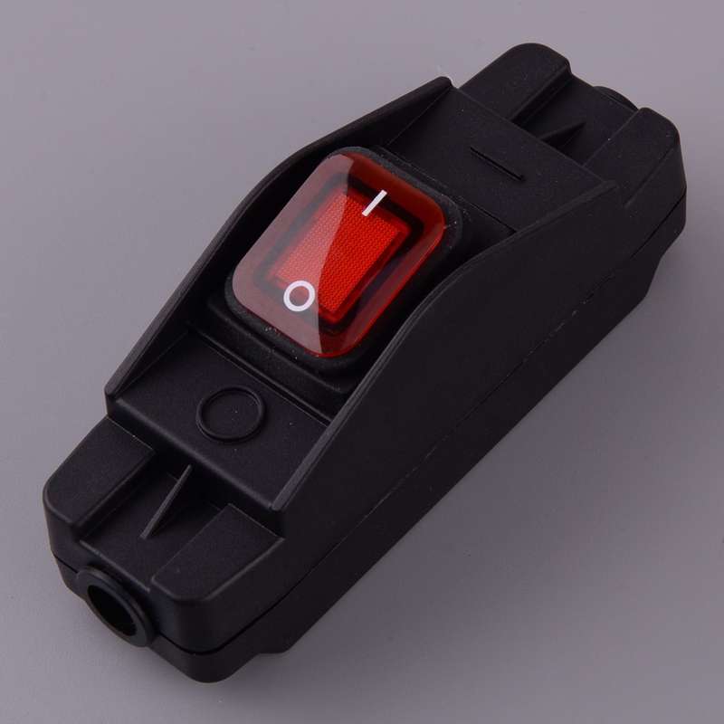 30A 220V Waterproof On/Off Inline Cord Switch Button With Indicator