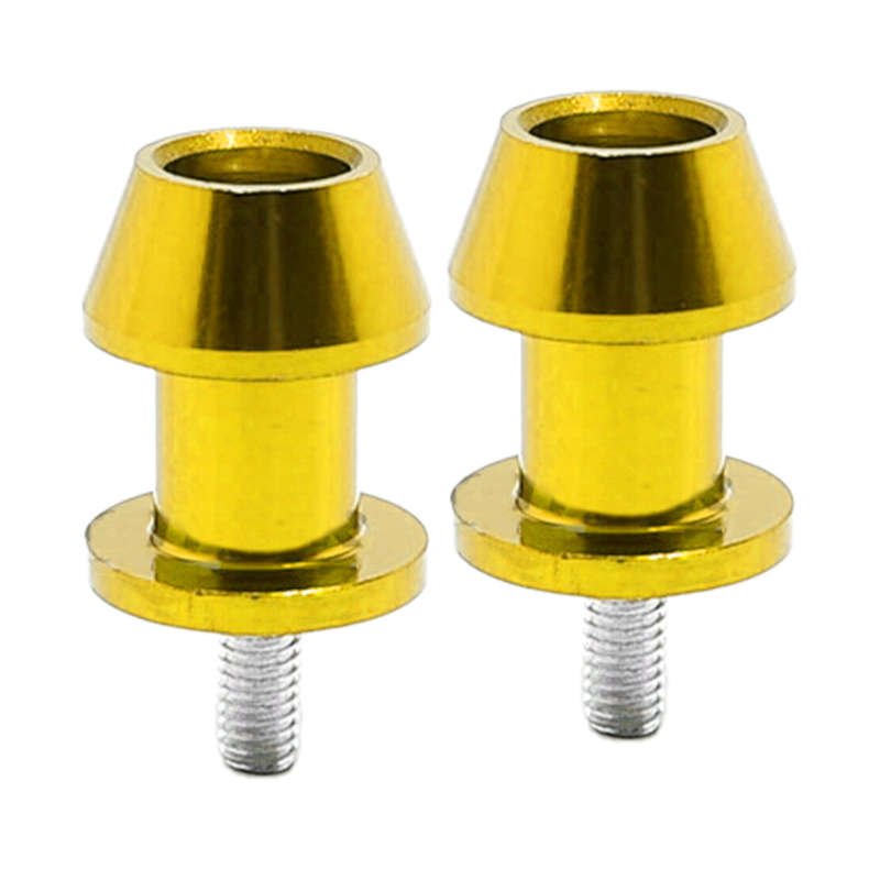 8MM Swingarm Spools Coil Slider Stand Screws M8 2pcs Gold Motorcycle