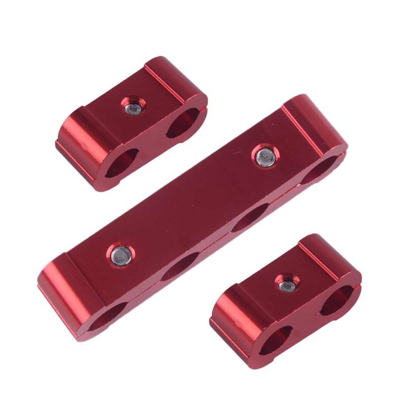 3Pcs Red Aluminum Engine Spark Plug Wire Separator Divider Organizer Clamp Set