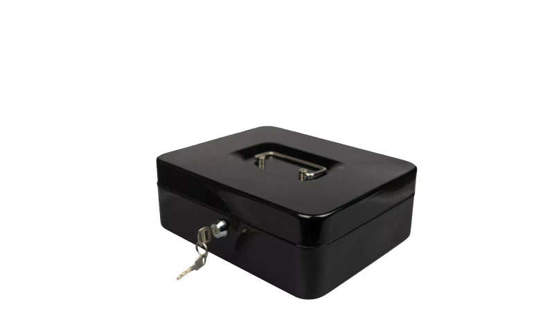 Key Lock Cash Box with Money Tray