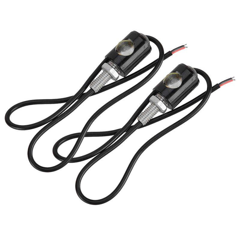 1Pair Mini White LED Motorcycle Turn Signal Light Indicator Blinker Lamp ok