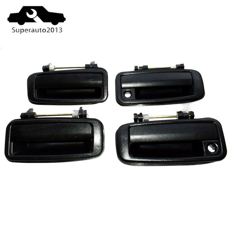 4X Outside Door Handle Front Rear Left Right Black For Toyota Corolla 88-92 New
