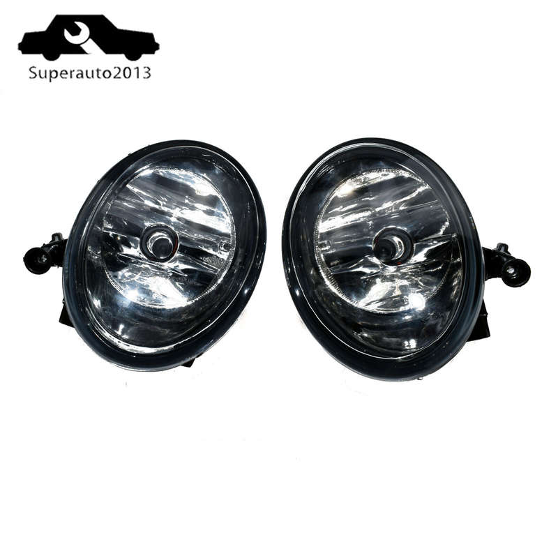 For VW Golf Jetta Tiguan Front Left & Right Bumper Convex Lens Fog Lights Lamps