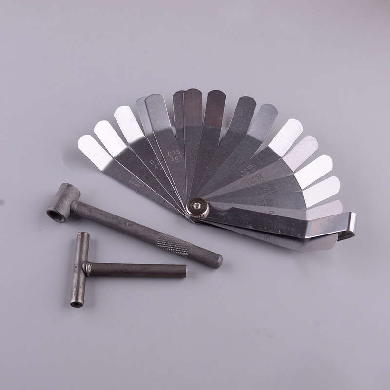 New Motorcycle Engine Valve Screw Adjusting Spanner Tool + Metric Feeler Gauge