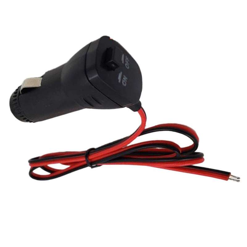 Car Lighter Socket Adapter Plug Connector with On Off Switch & Wire Cable New
