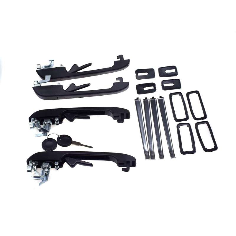4PCS Front Rear Left Right Exterior Door Handles W/Key For VW Golf Jetta Rabbit