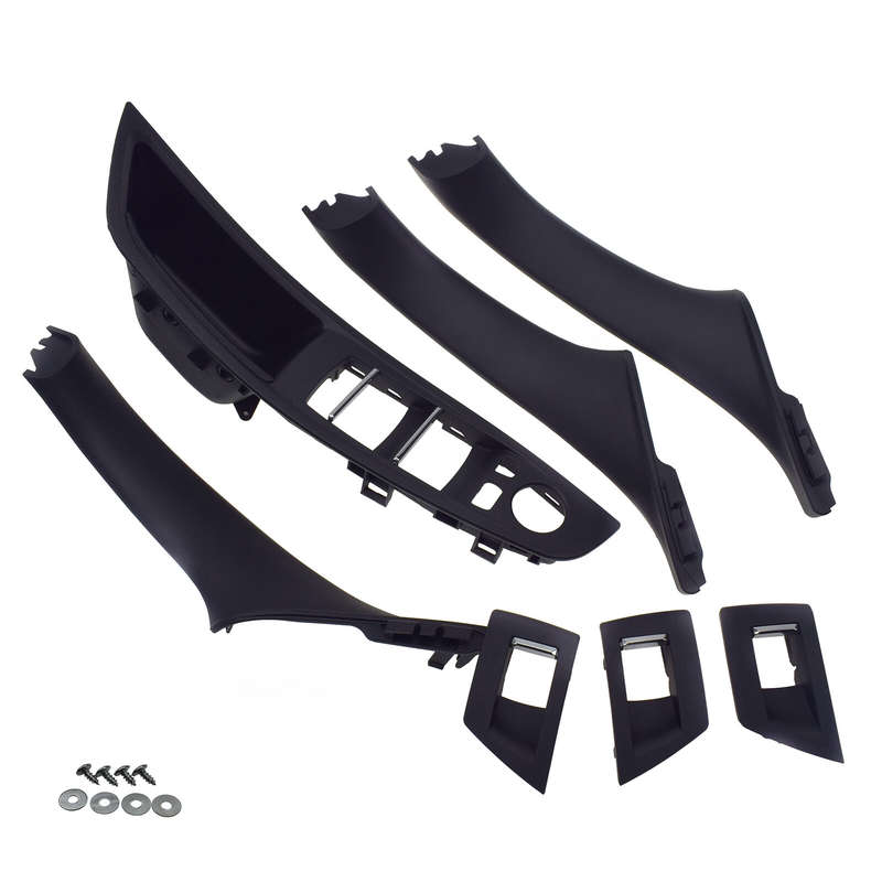 Outside Door Panel Handle Pull Trim Cover Set Black For BMW 5 Series F10 F11 F18