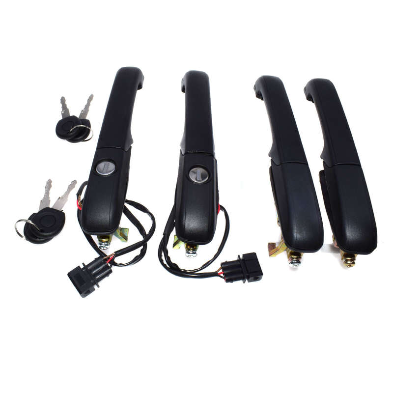 4X Door Handle With Key Front Rear RH&LH Side 3A0837207C For VW Passat 1995-1997
