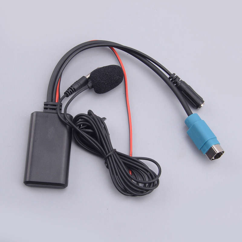 Car Bluetooth Adapter 3.5mm AUX Cable with Microphone Fit For Alpine KCE-237B
