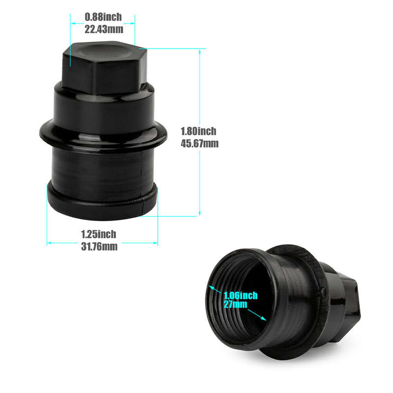 24xWheel Lug Nut Cap Black Plastic Set for Chevrolet GMC Cadillac Truck 12472838