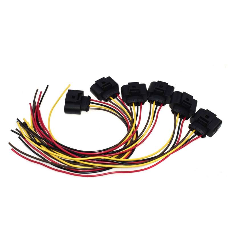 6PCS For Audi VW 4 Pin Ignition Coil Repair Connector Pigtail Wire Harness New