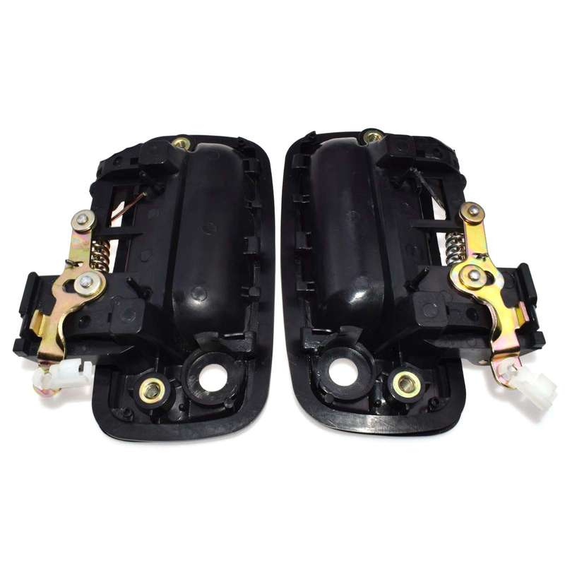 New Door Handle Exterior Outside Smooth Black Front Pair for Toyota Tacoma 95-04