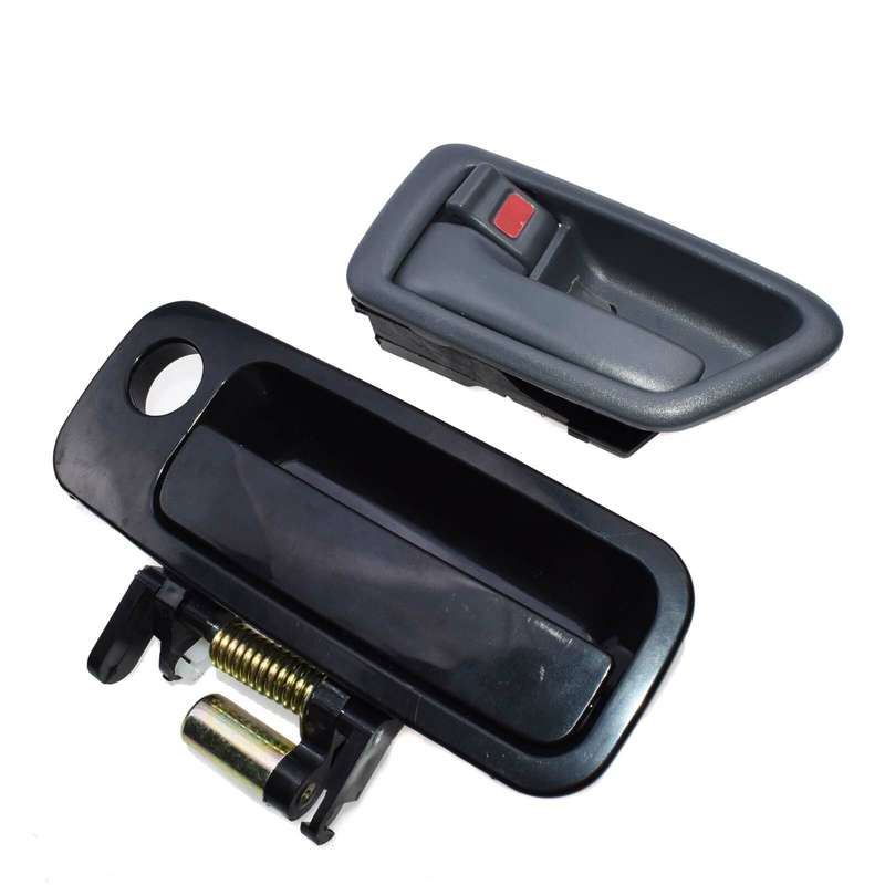 Black Front Left Outside & Gray Left Inside Door Handle For Toyota Camry 97-01