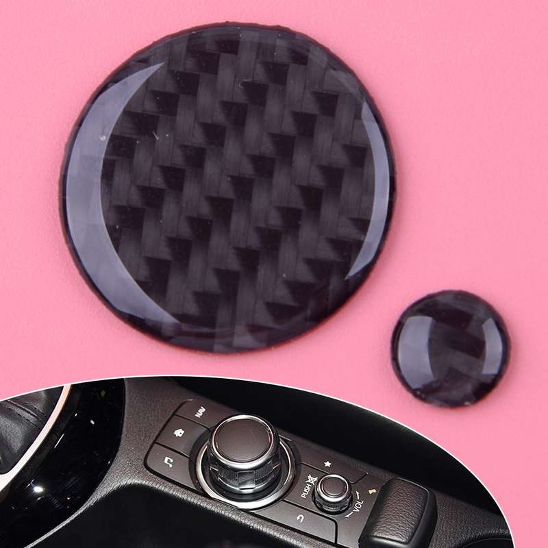 True Carbon Fiber Knob Volume Button Trim Fit For Mazda3 CX-3 MX-5 CX3 MX5 M3